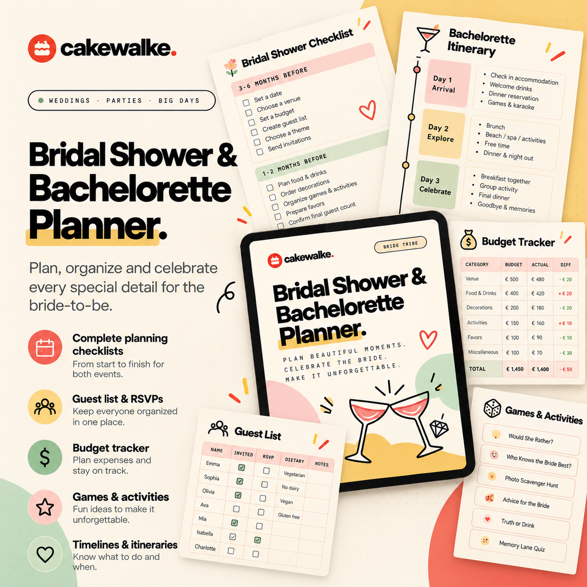 Bridal Shower & Bachelorette Planner