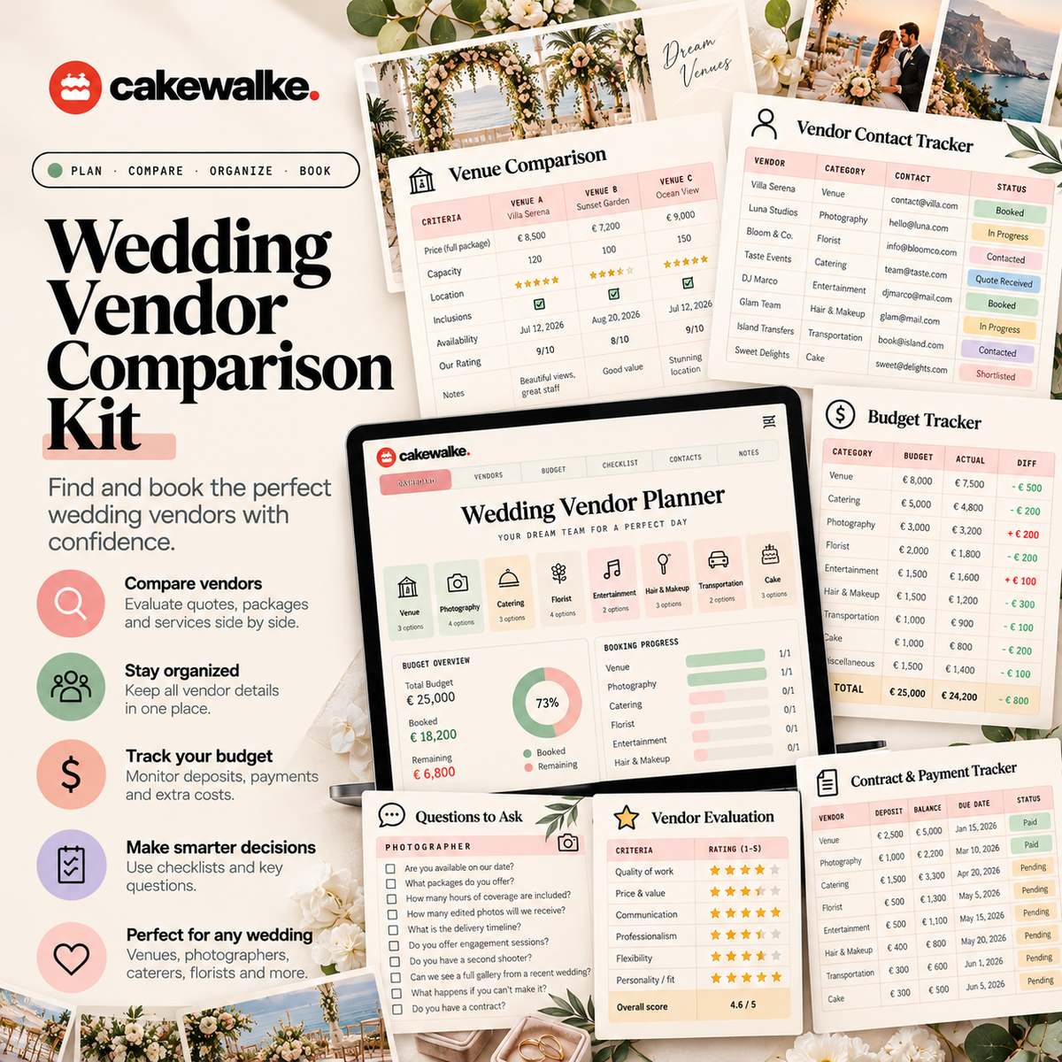 Wedding Vendor Comparison Kit